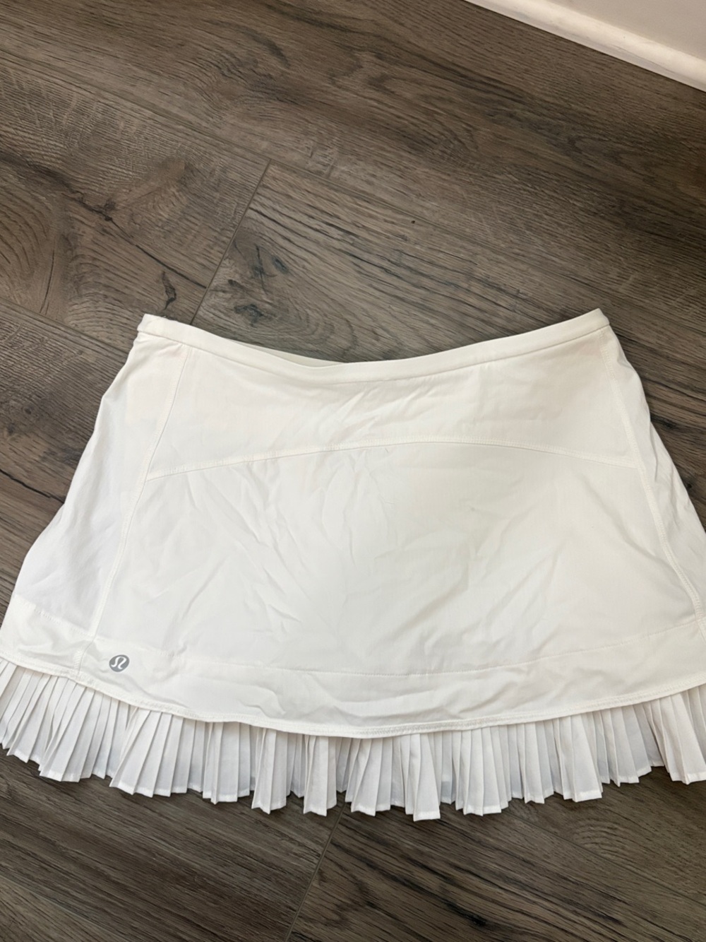 lululemon athletica White Pleated Hem Athletic Skort with Subtle Logo